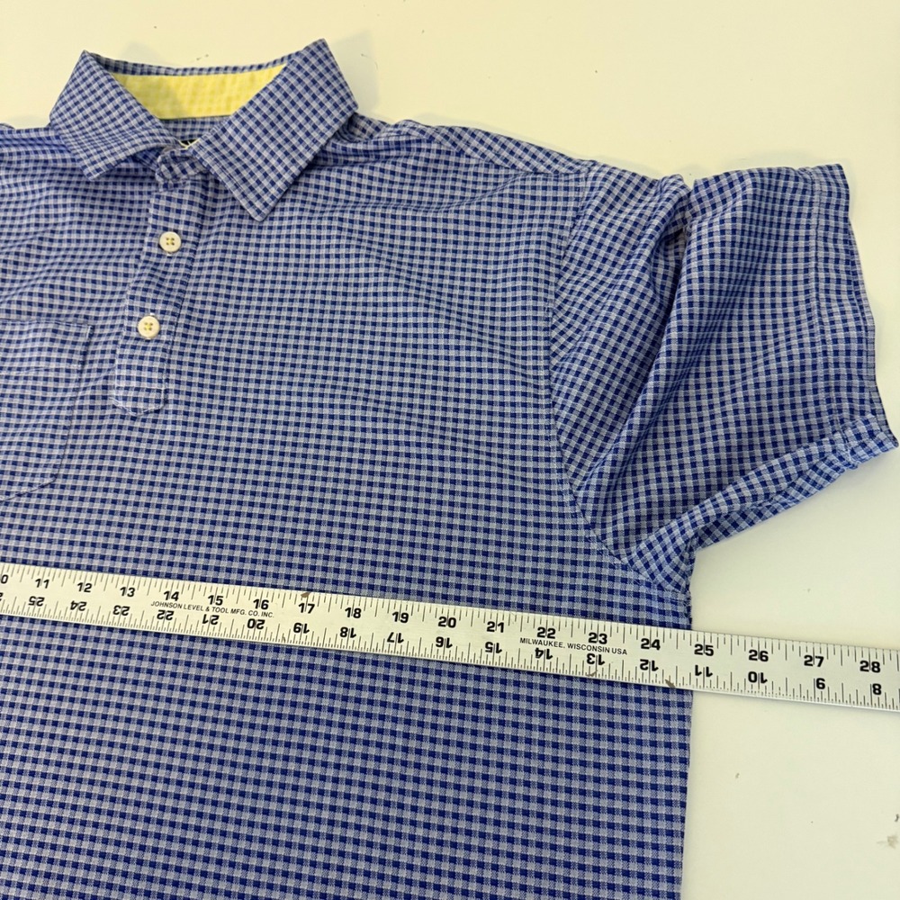 FootJoy Mens XL Blue Gingham Polo Shirt La Quinta Resort Club Golf Short Sleeve - Picture 6 of 8